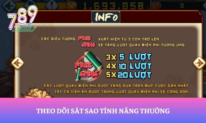 Theo dõi sát sao tính năng thưởng