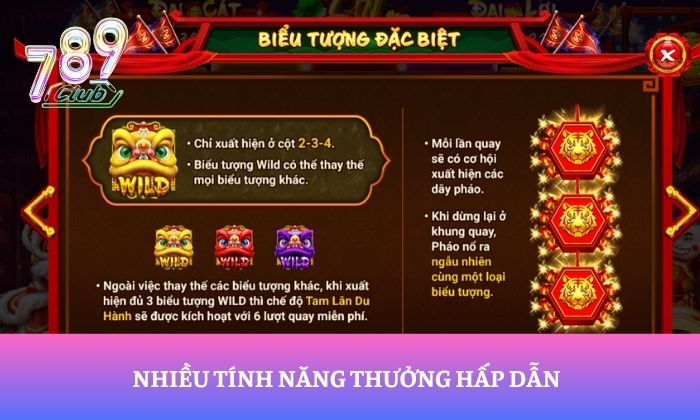Nhiều tính năng thưởng hấp dẫn